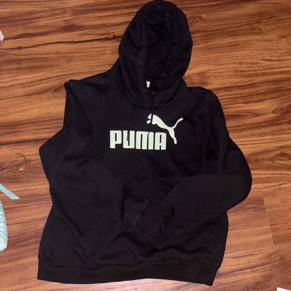Puma Black Hoodie with White Logo
